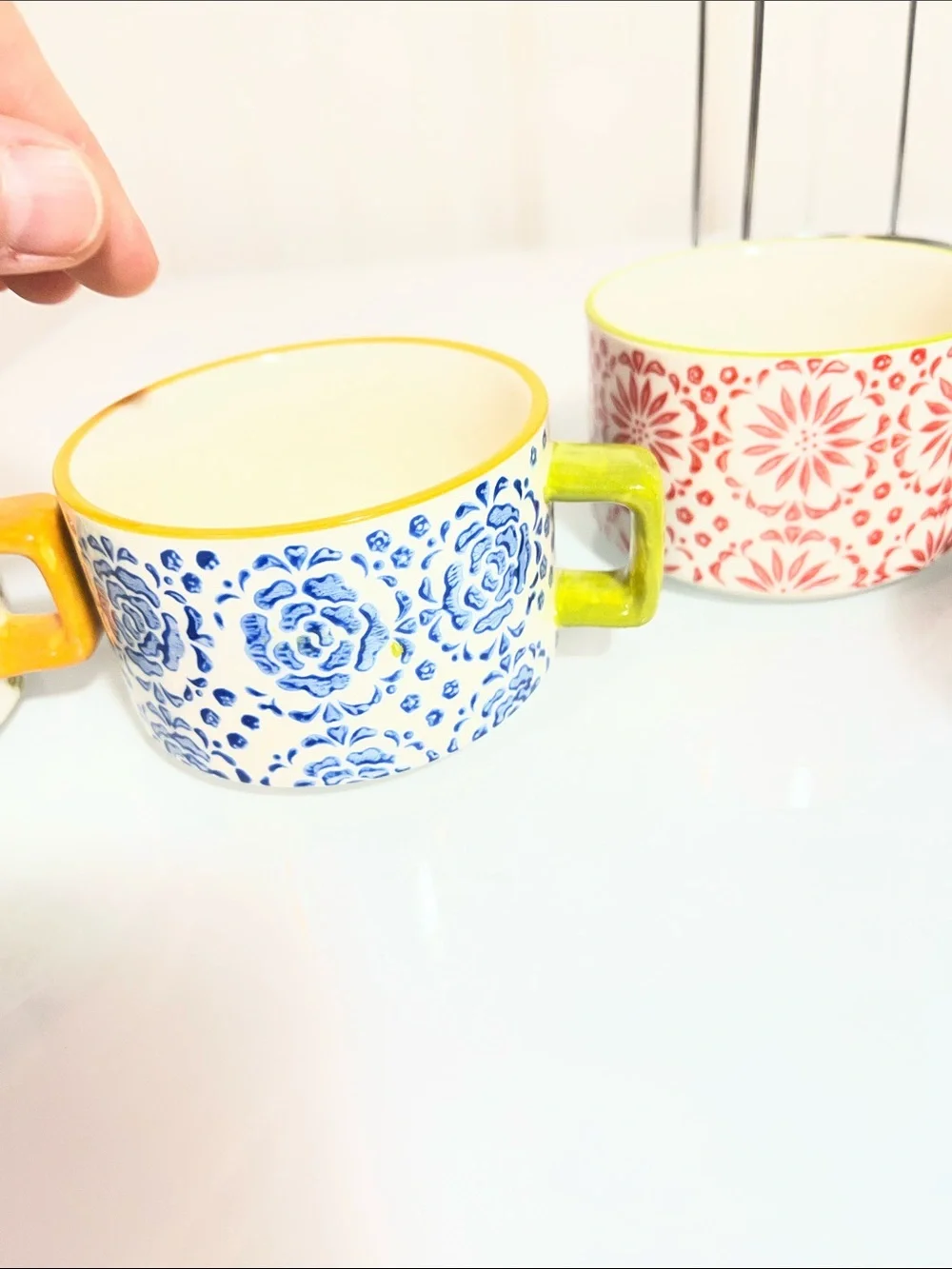 Pier 1 Imports set of four stacking mugs, espresso style (in tree) stoneware